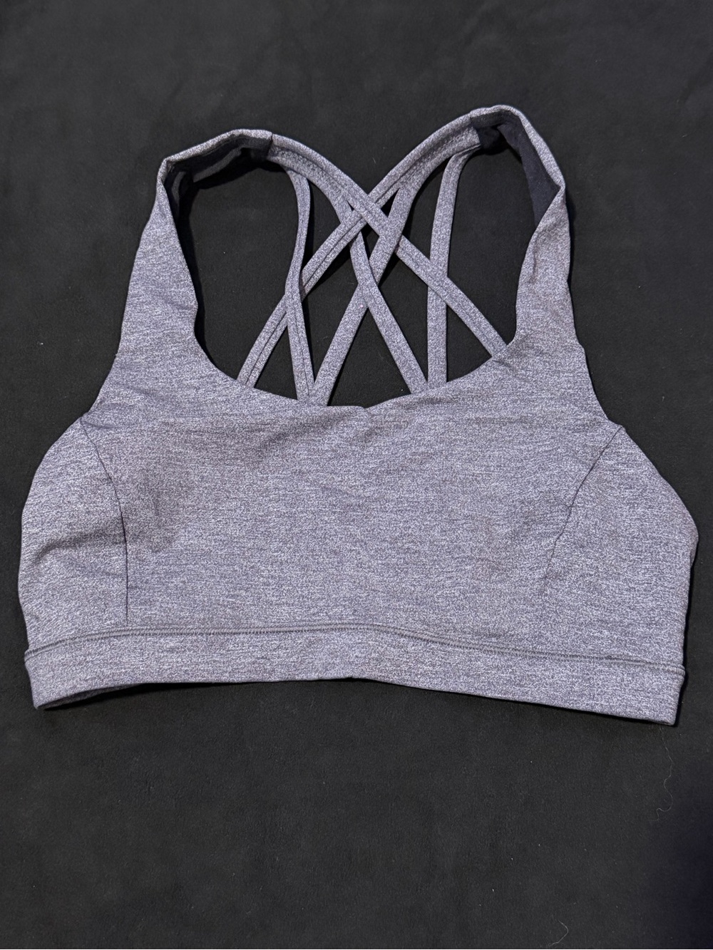 lululemon athletica Heather Gray Strappy Crisscross Sports Bra